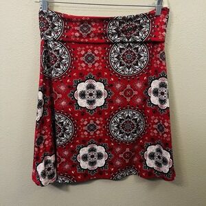 Vintage Colette Fold Over Skirt Red‎ Boho Pattern Buttercore Y2K Summer Size L